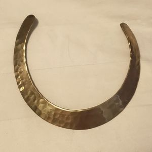 Brass Hammered Flexible Tribal Choker,  Necklace, Brass Cuff